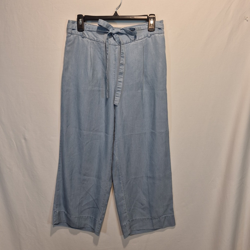 Crown & Ivy Gaucho Womens Sm Coastal Cottage Boho Effortless Chambray